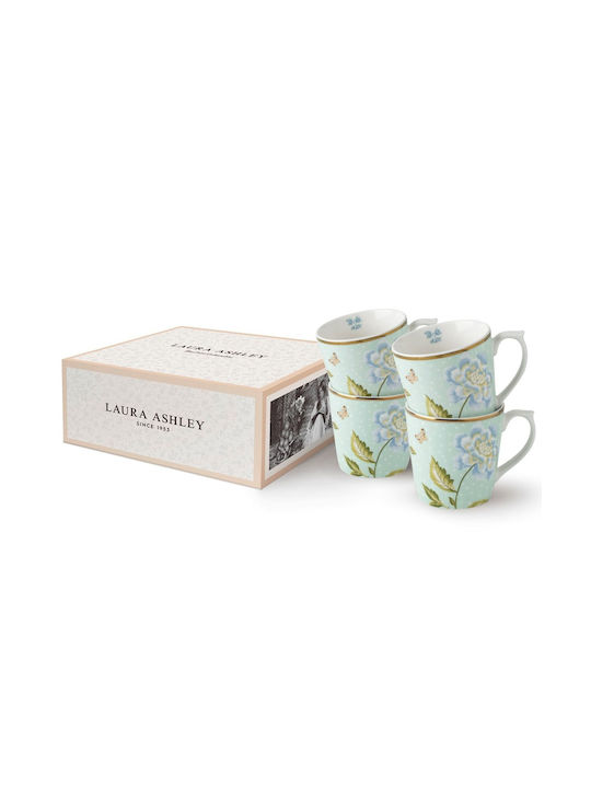 Σετ Κούπες Πορσελάνης Mint Uni 32cl Laura Ashley Heritage Σετ 4 Τεμαχίων Giftbox La182795 00054166