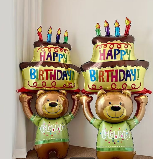 Birthday Balloons Teddy Bear Shape Height 120 Cm