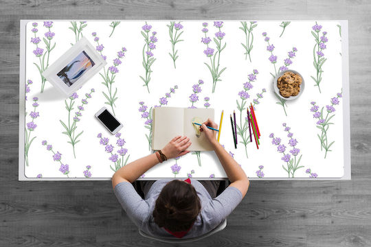 Decorativ Protecție Birou Home Office Flori Lavandă 100x50 Cm