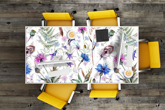 Decorative Protective Desk Pad Home Office Wild Flowers 100x50 Cm