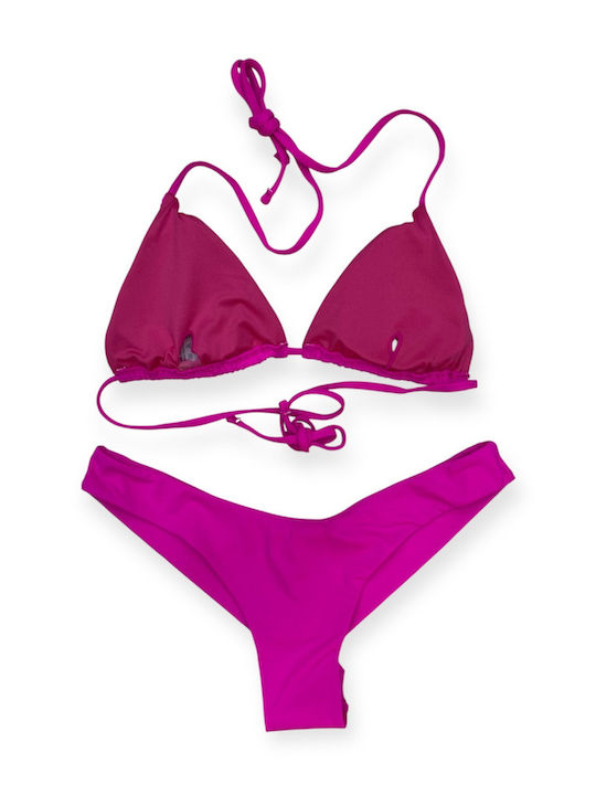 Set Bikini Τριγωνάκι με Αφαιρούμενη Ενίσχυση & Brazil Φούξια