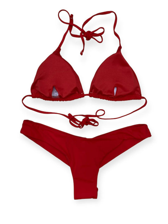 Bikini Set Triangle with Removable Padding & Red Brazil