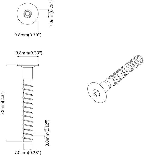 vidaXL Screw Torx Metallic with Diameter M7mm 12pcs