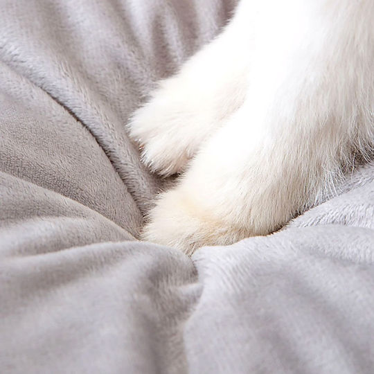 Cat and Dog Nest Semi-Enclosed Toy M40xW40xH33cm Removable Pp Cotton Cushion Non-Slip Base Gray