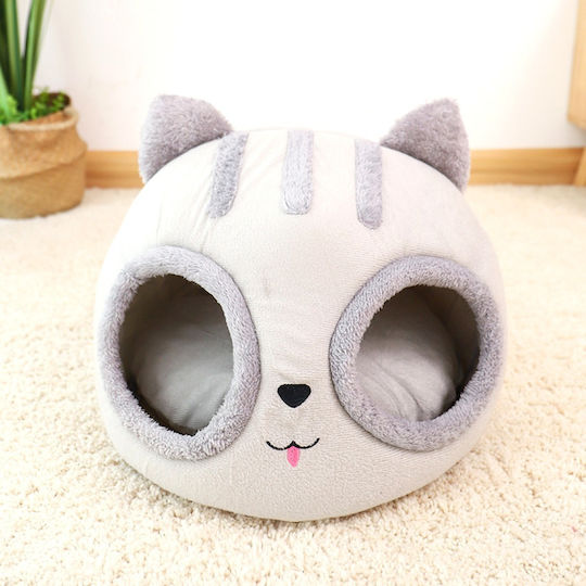 Katzenbett & Hund Nest – M38xπ38xυ35cm – Abnehmbares Kissen – Rutschfester Boden – Grau