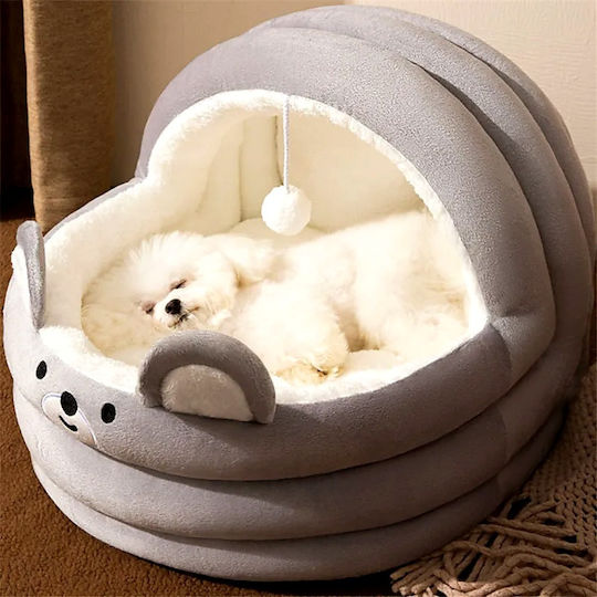 Cat and Dog Nest Semi-Enclosed Toy M40xW40xH33cm Removable Pp Cotton Cushion Non-Slip Base Gray