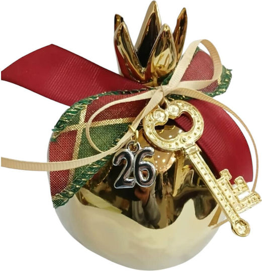 Kalliopi Silver Tabletop Lucky Charm Pomegranate Gold Ceramic 2026 10x12cm 1pcs