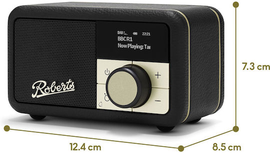 Roberts Revival Petite 2 Tabletop Radio Rechargeable DAB+ with Bluetooth Black