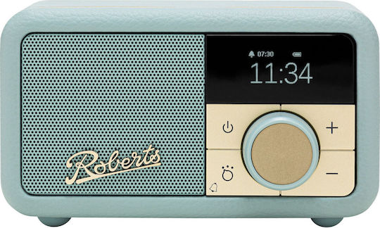 Roberts Revival Petite 2 Tabletop Radio Rechargeable DAB+ with Bluetooth Duck Egg Blue