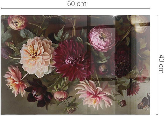 Закалено Стъкло Под Цвете Букет Детайл 60x40 См