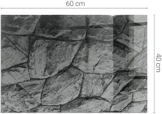 Kaminzubehör und -teile Schutzglas Hartes Glas Boden Natürliches Steindesign 60x40 cm