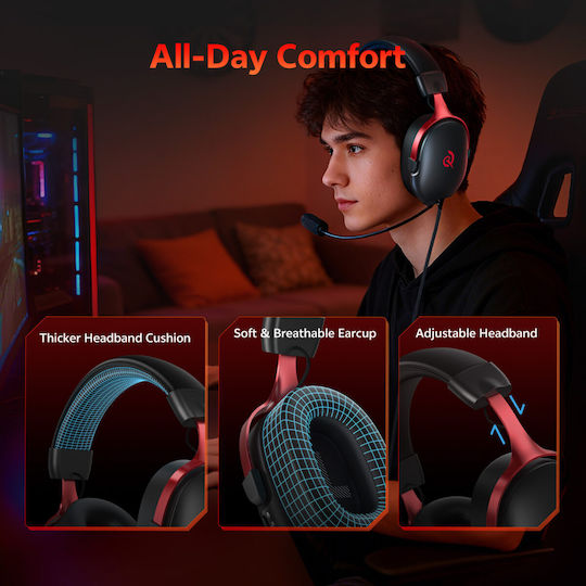 QCY Heroad VN200 Pro 7.1 Over Ear Gaming Headset with USB Connectivity for PC PS4 PS5