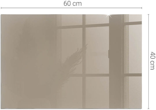 Glass Stand Front Fireplace Tempered Glass Design Brown 60x40 Cm