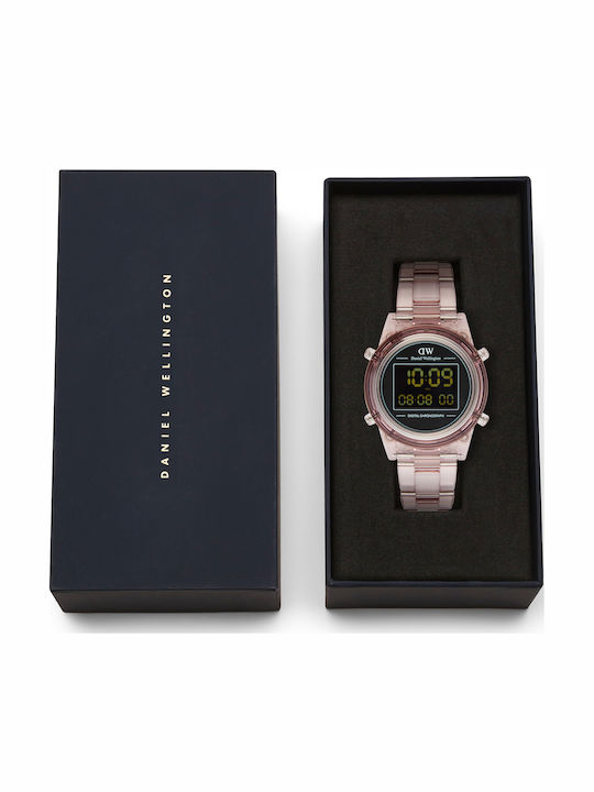 Daniel Wellington Ψηφιακό Ανδρικό Ρολόι 36mm Μπαταρίας σε Ροζ Χρώμα