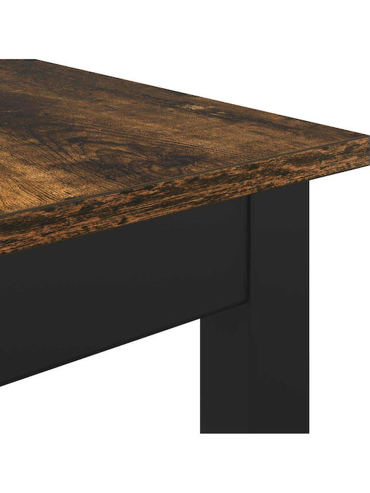 Table Dining Room Wooden with Metal Frame Gray 60x60x105cm