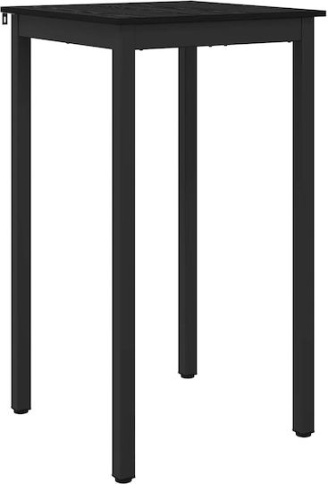 Bar Table Wooden with Metal Frame Black 60x60x105cm