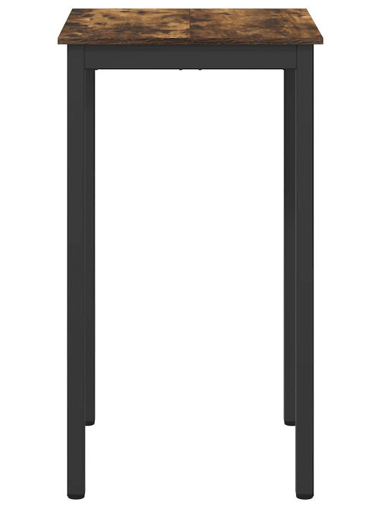 Table Dining Room Wooden with Metal Frame Gray 60x60x105cm