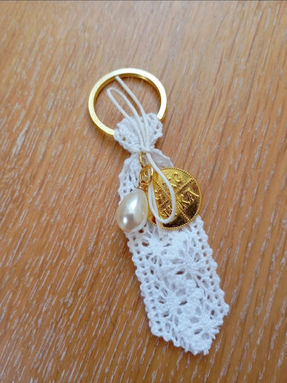 By Anastasia's Art Creations Christening Charm Keychain White 50 Pieces