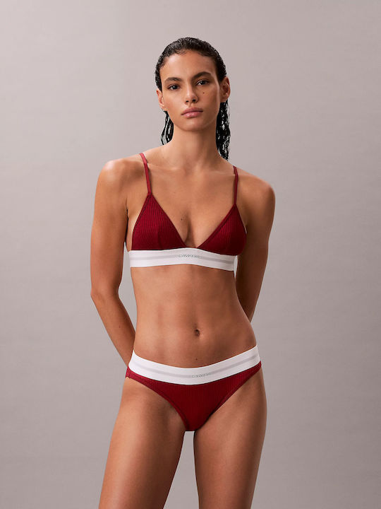 Calvin Klein Baumwolle Modal Rip Ungefüttertes Triangle Bralette Herbstbeere
