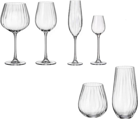 Crystal Bohemia Set of Glasses for White and Red Wine made of Crystal Stemmed 580ml 36pcs