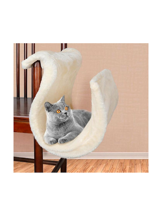 Aiori Katzenkratzbaum S-Form – M44x28x40cm – Samtstoff & Metallbasis – Weiß