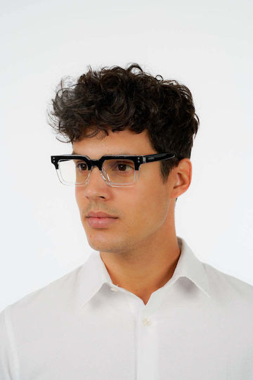 Blue Light Blocking Glasses Red Raven Series R Half Black