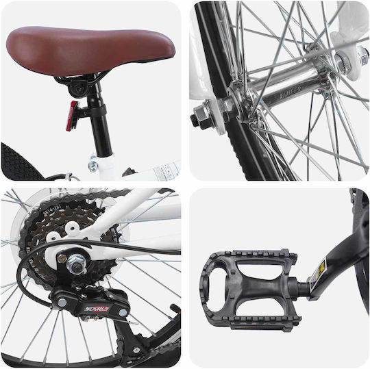 vidaXL 24" Kinder Fahrrad BMX Weiß
