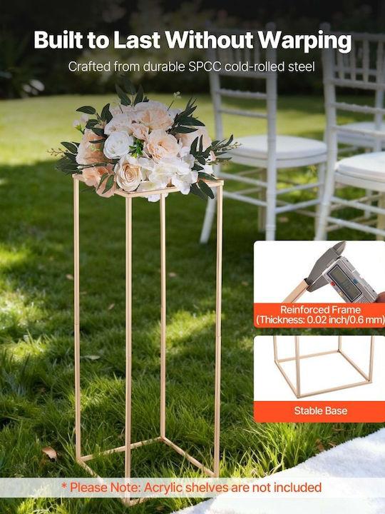 Wedding Flower Base Vevor 10 Pieces Flower Base Column 80cm Flower Bases Hidden Screw Rectangular Cubic Florist Shelf Wedding Party Birthday Home Gold Centerpiece Bases