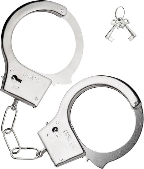 Metallische Karnevals Handschellen aus Metall 1Stück
