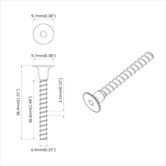 vidaXL Screw with Diameter M10 and Length 40mm 3072pcs