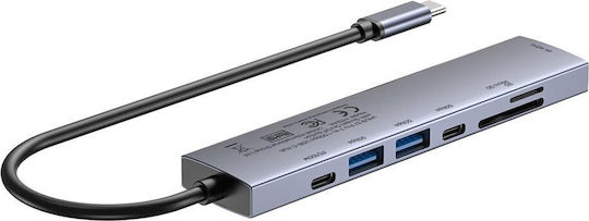 Unitek USB-C Docking Station με HDMI 4K PD Ασημί (H1124AGY01)