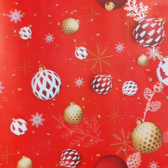 Florio Weihnachtlich Einwickelpapier für Geschenke Rot 70cm.