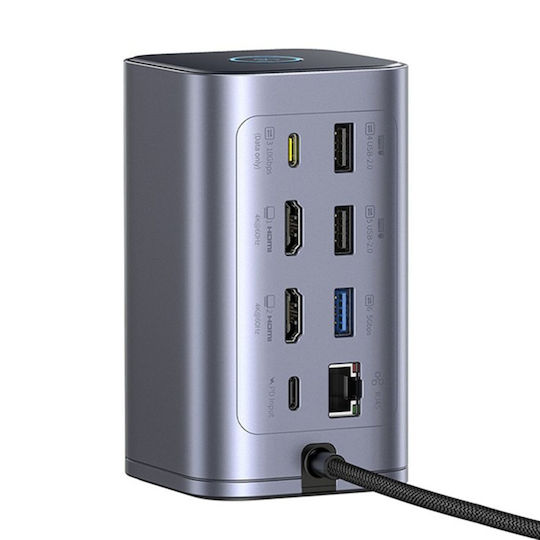 Baseus NU1 Air Spacemate USB-C Docking Station με HDMI 4K PD Ethernet Γκρι