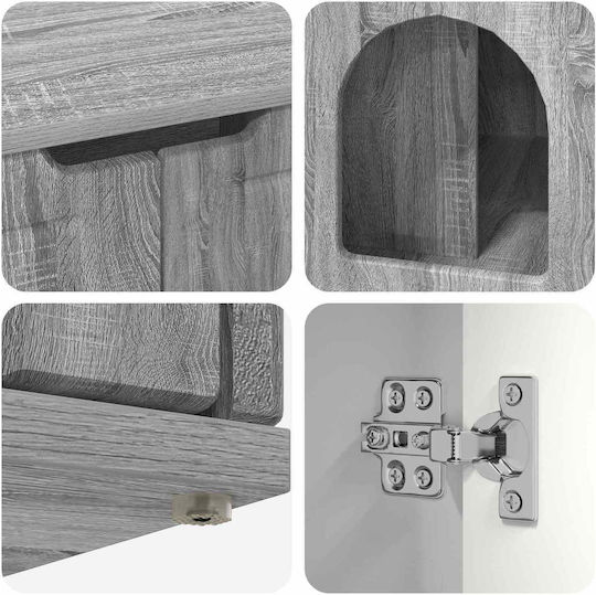 Vidaxl Casă Pentru Pisici Gri Sonoma 85 X 55 X 53,5 Cm Lemn Prelucrat
