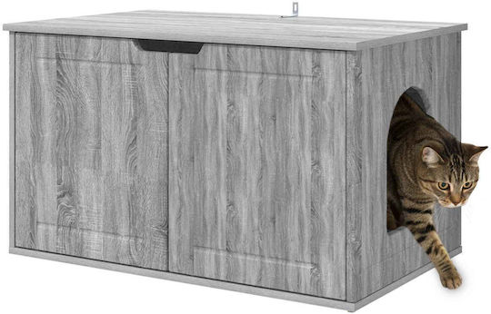 Vidaxl Casă Pentru Pisici Gri Sonoma 85 X 55 X 53,5 Cm Lemn Prelucrat