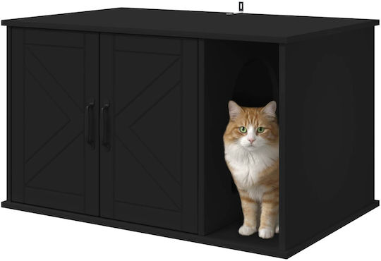Vidaxl Cat House Black 85 x 55 x 50 cm Processed Wood
