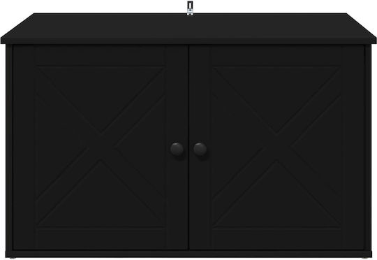 Vidaxl Σπίτι Γάτας Μαύρο 85 X 55 X 50,5 Εκ Επεξεργασμένο Ξύλο