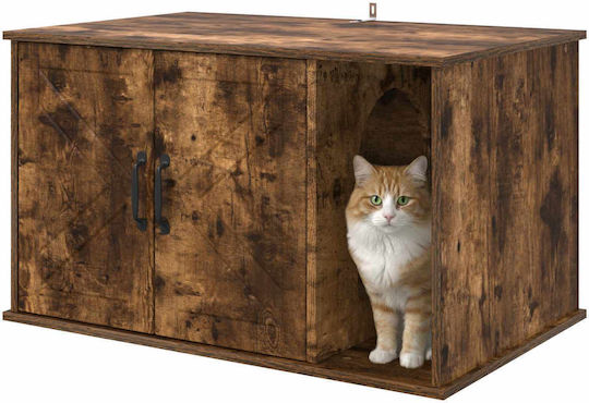 Vidaxl Cat House Smoked Oak 85 x 55 x 50 cm Engineered Wood