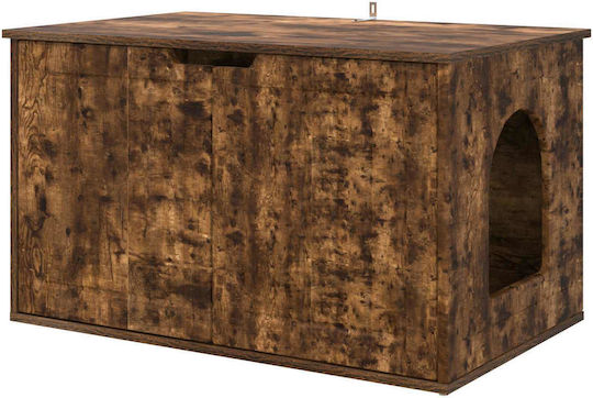 Vidaxl Katzenbett Rauch Eiche 85 x 55 x 53,5 cm Bearbeitetes Holz