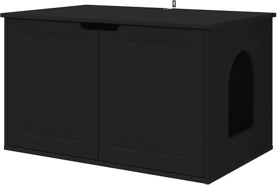 Vidaxl Σπίτι Γάτας Μαύρο 85 X 55 X 53,5 Εκ Επεξεργασμένο Ξύλο