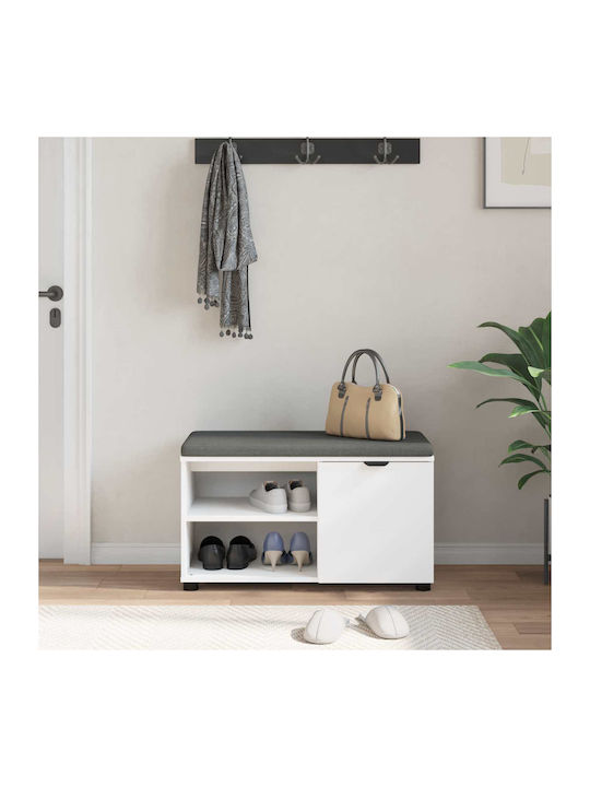 Entry Furniture with Bench White 80x38x46cm