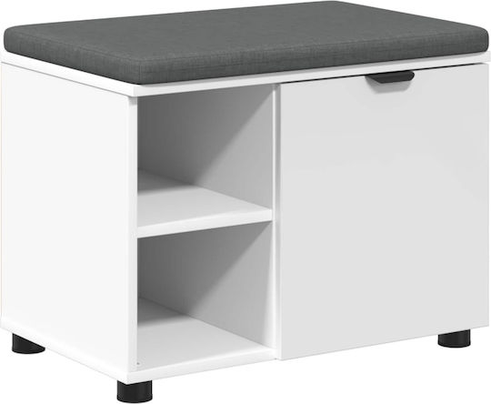 Мебел за антре с Пейка Бял 60x38x46см