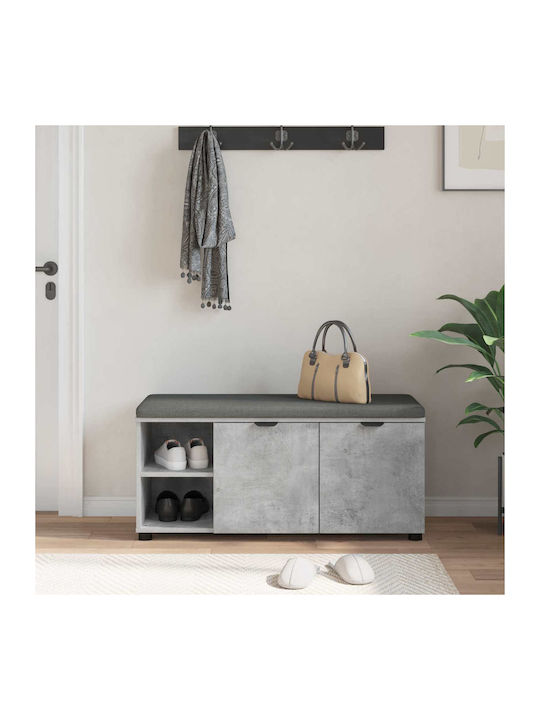 Entry Furniture with Bench Gray 100x38x46cm