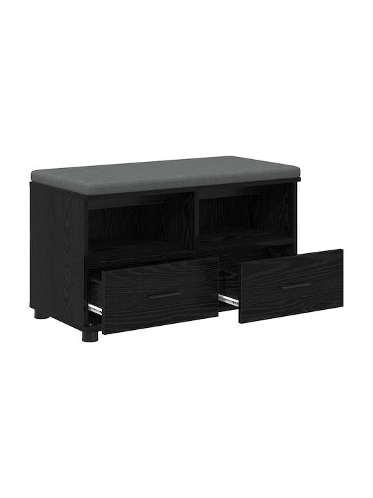 Entry Furniture with Bench Black Beech 80x38x46cm