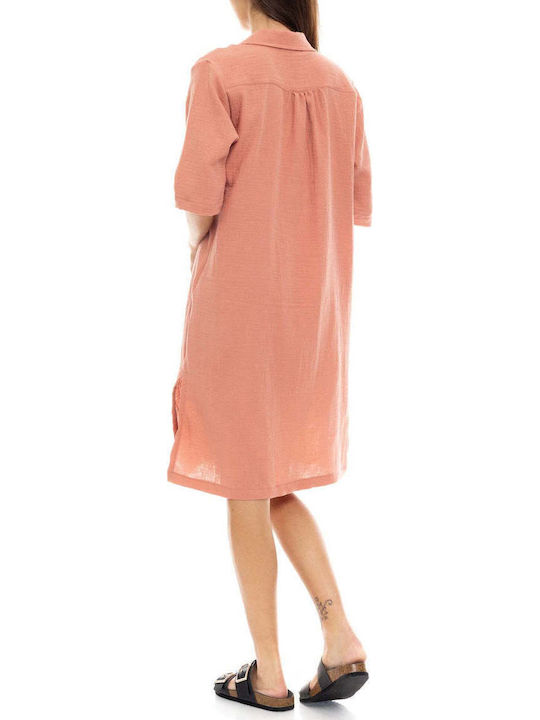 Pink Label Γυναικείο Φόρεμα Παραλίας Pink