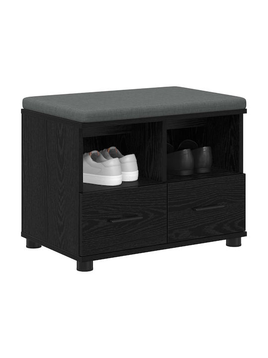 Entry Furniture with Bench Black Beech 60x38x46cm