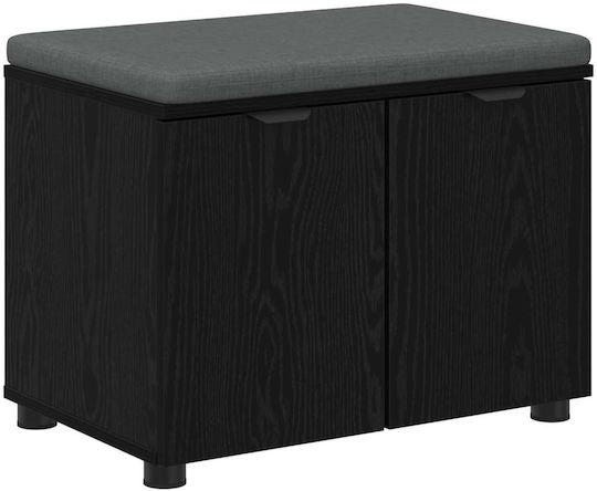 Entry Furniture with Bench Μαύρη Οξυά 60x38x46cm