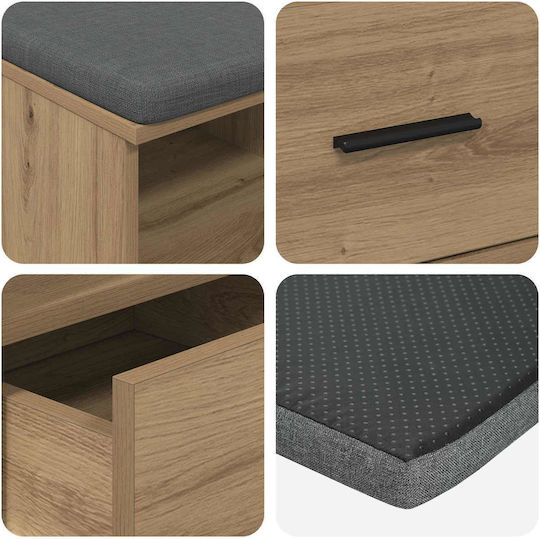 Έπιπλο Εισόδου με Παγκάκι Artisan Oak 80x38x46εκ.