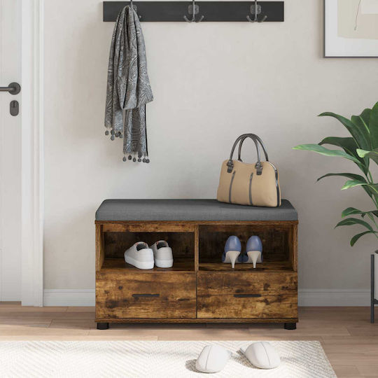 Entry Furniture with Bench Καπνιστό Δρύς 80x38x46cm