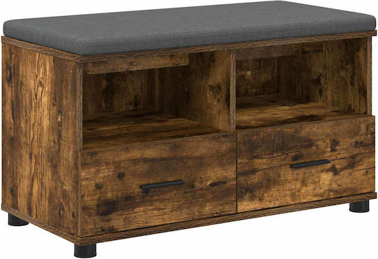 Entry Furniture with Bench Καπνιστό Δρύς 80x38x46cm